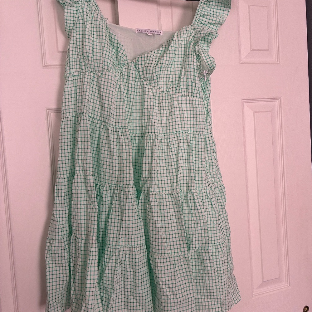 Green gingham dress